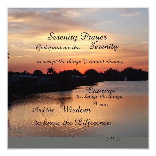 ERWEITERUNG DES SERENITY PRAYER-FOTOS FOTODRUCK (Vorne)