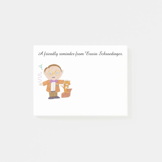 Erwin Schrödinger Post-it Klebezettel (Vorderseite)