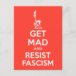 Erwischen Sie Mad und widerstehen Sie dem Faschism Postkarte