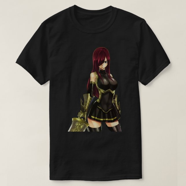 Erza Scarlett-Schwarzgold T-Shirt (Design vorne)