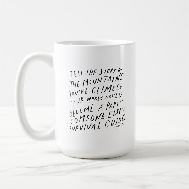 Erzählen Sie Ihre Geschichte - inspirierendes Zita Kaffeetasse (Links)