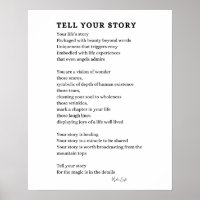 Erzählen Sie Ihre Story Course Gedicht Plakatwand 
