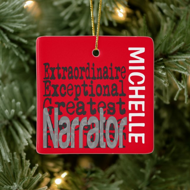 Erzählerin Extraordinaire CUSTOM Keramikornament (Baum)
