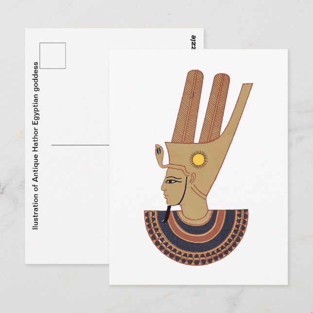 Erzählung der Göttin des antiken Hathors Postkarte (Vorne/Hinten)