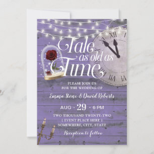 Erzählung so alt wie Time Lavender Märchenhochzeit Einladung