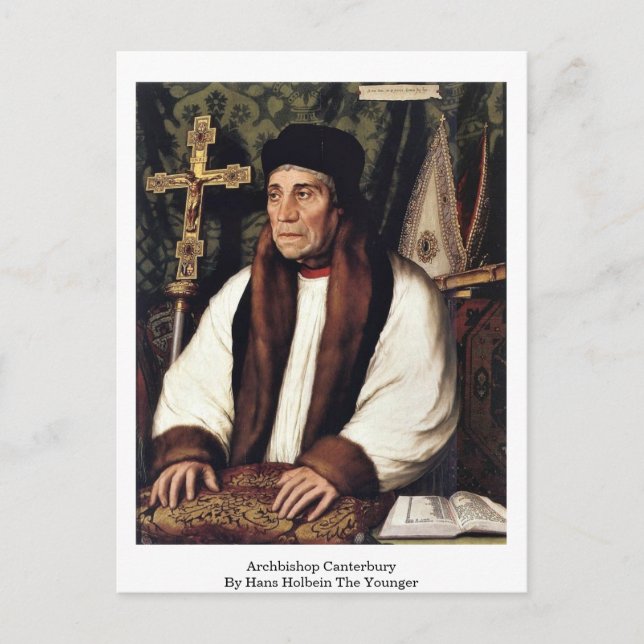 Erzbischof Canterbury von Hans Holbein dem Jüngere Postkarte (Vorderseite)
