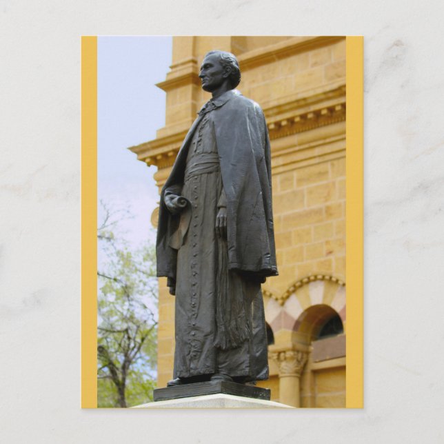 Erzbischof Jean-Baptiste Lamy Statue Postkarte (Vorderseite)