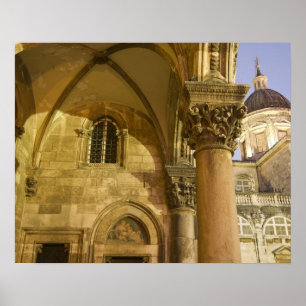 Erzbischofspalast-Arkaden mit Dubrovniker Kathedra Poster
