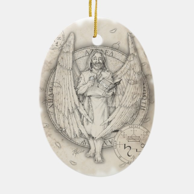 Erzengel Azrael Verzierung Keramik Ornament (Hinten)