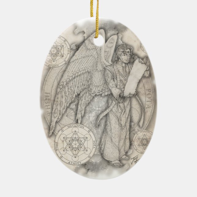 Erzengel Metatron Verzierung Keramik Ornament (Hinten)