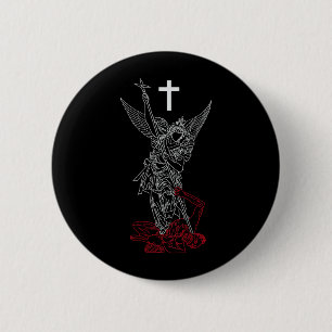 Erzengel Michael besiegt Satan Button