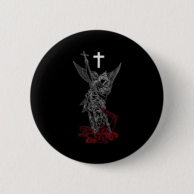 Erzengel Michael besiegt Satan Button (Vorderseite)