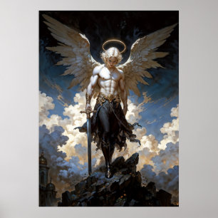 Erzengel-Michael-Fantasy-Illustration Poster