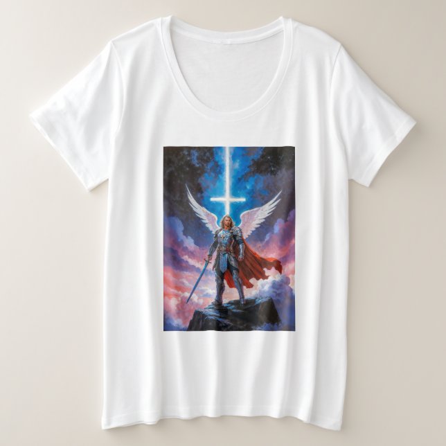 Erzengel Michael Große Größe T-Shirt (Design vorne)