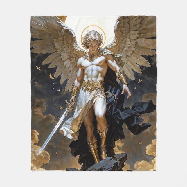 Erzengel Michael Himmel-Champion Fleecedecke (Vorderseite)