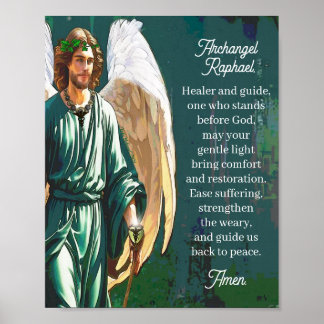Erzengel Raphael Heilungsgebet Wandkunst Druck Poster