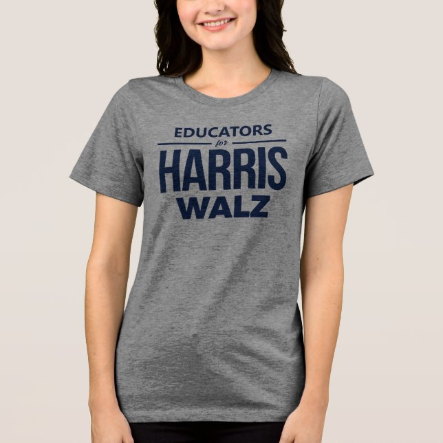 Erzieher für Harris Walz Tri-Blend Shirt (Vorderseite)