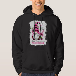 Erzieher Leben im Oktober tragen wir Pink - Gnome Hoodie