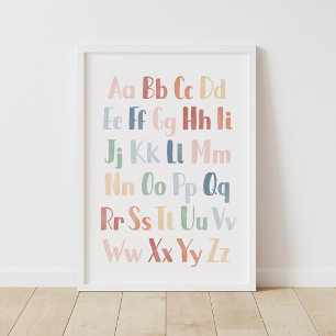 Erzieherische Regenbogenfarben Alphabet Poster