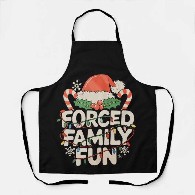 Erzwungener Familienspass Weihnachtsfeiertage Weih Schürze (Vorderseite)