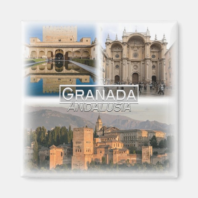 ES0123 Europa, Spanien, Andalusien, Granada, Kühls Magnet (Vorne)