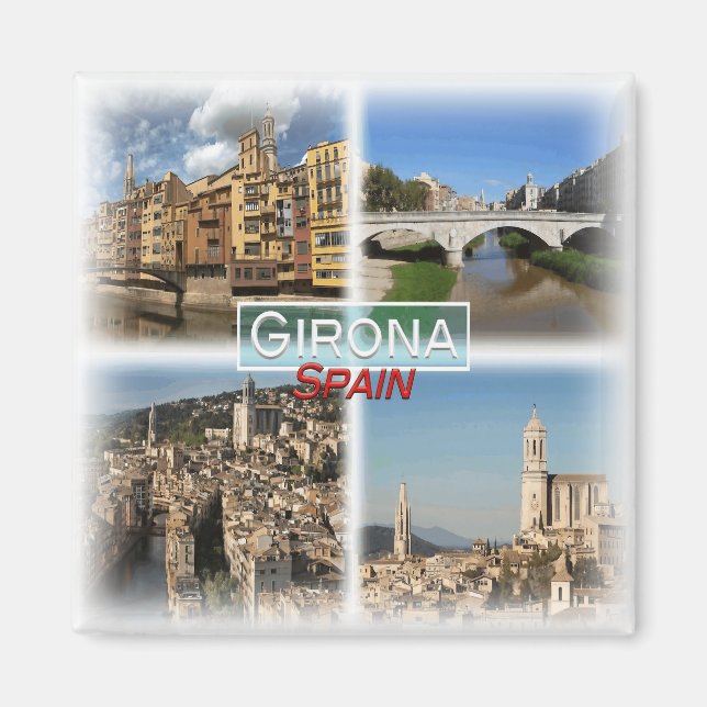 ES0140 Europa, Spanien, Girona, Kühlschrank Magnet (Vorne)