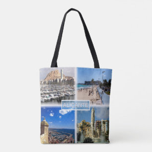 ES Alicante - Skyline - Postiguet Beach - Erklärun Tasche
