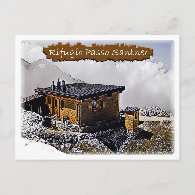 Es - Alphütte Passo Santner - Dolomiti - Postkarte (Vorderseite)