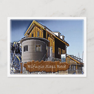 Es - Alphütte Sass Bece - Dolomiti Postkarte