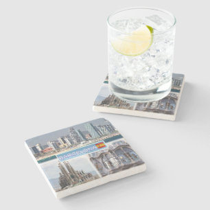 ES Barcelona - Skyline - Skyline - Sagrada Familia Steinuntersetzer