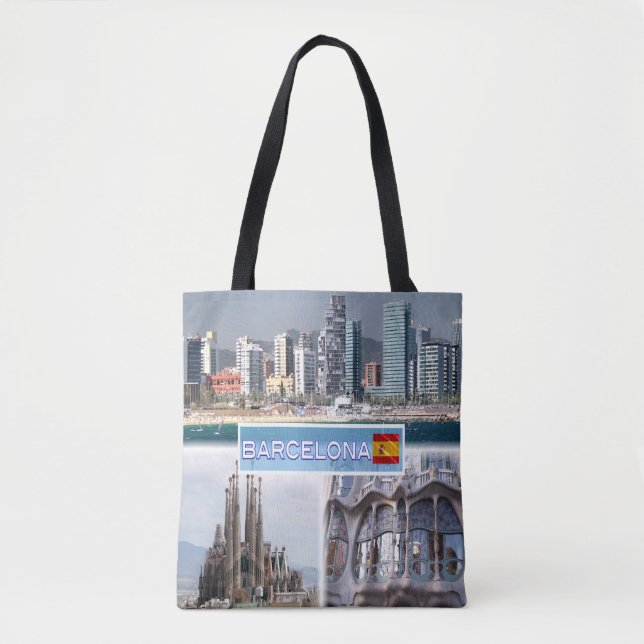 ES Barcelona - Skyline - Skyline - Sagrada Familia Tasche (Vorderseite)