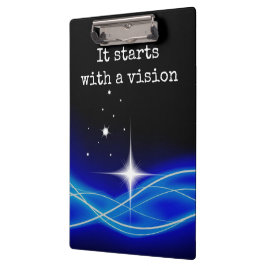 Es beginnt mit einem Visions-Klemmbrett Klemmbrett