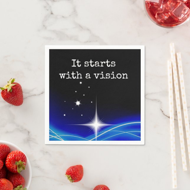 Es beginnt mit einer Vision Serviette (Beispiel)