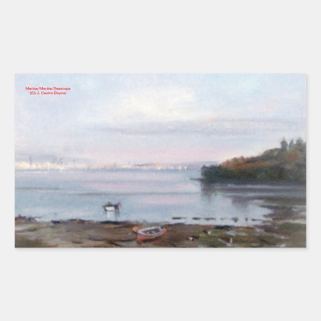 Es bemannt/bemannt/Seascape Rechteckiger Aufkleber (Vorderseite)