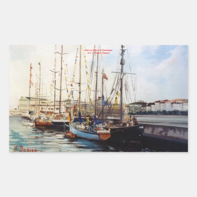 Es bemannt/bemannt/Seascape Rechteckiger Aufkleber (Vorderseite)