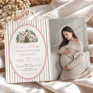 Es braucht ein Dorf Baby Shower Foto Einladung