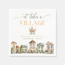 Es braucht ein Dorf Baby Shower Serviette