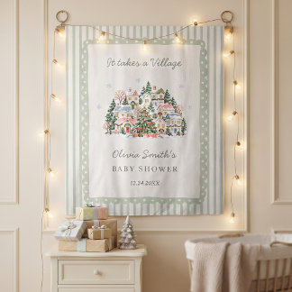Es braucht ein Dorf Baby Shower Wandteppich