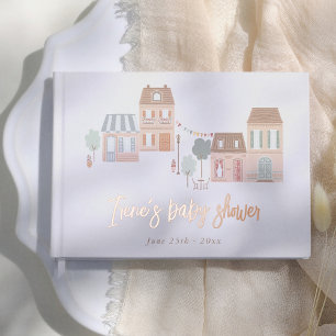 Es braucht ein Dorf Handgezeichnete Babyparty Gästebuch