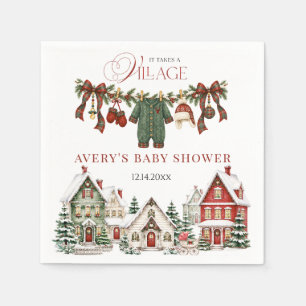 Es braucht ein Dorf Weihnachten Baby Shower Serviette