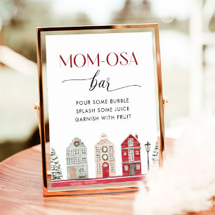 Es braucht ein Dorf Winter-Baby-Shower Mom-osa-Bar Poster