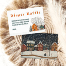 Es braucht ein Dorf Winter-Baby-Shower-Windel-Raff