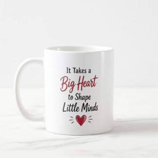 Es braucht ein großes Herz Personalisiertes Lehrer Kaffeetasse