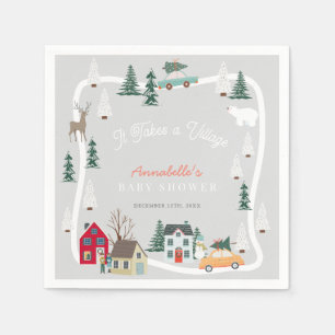 Es braucht ein Village Holiday Gray Baby Dusche Serviette