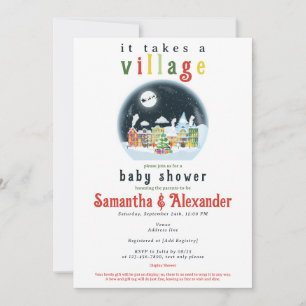 Es braucht eine Village Winter Santa Baby Dusche Einladung