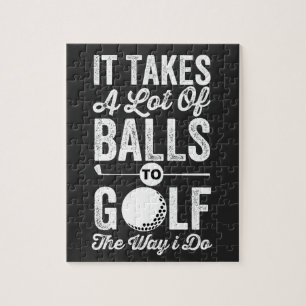 Es braucht viele Bälle, um so zu Golf zu spielen w