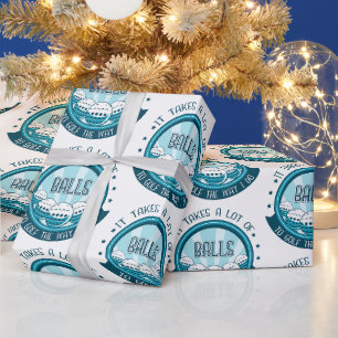 Es braucht viele Bälle, um so zu Golf zu spielen w Geschenkpapier