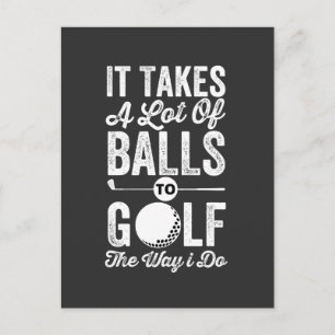 Es braucht viele Bälle, um so zu Golf zu spielen w Postkarte