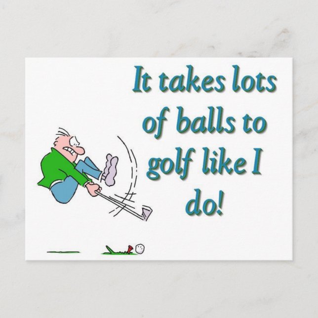Es braucht viele Bälle zum Golf wie ich Postkarte (Vorderseite)