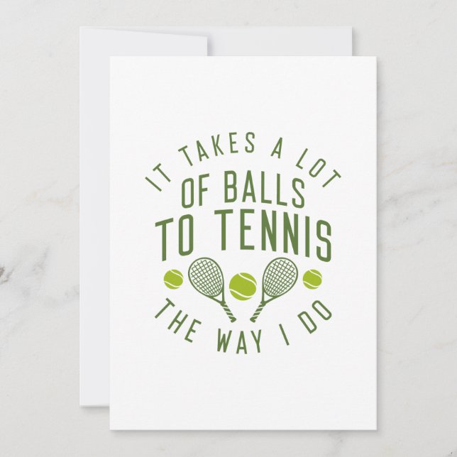 Es braucht viele Bälle zum Tennis, so wie ich es m Dankeskarte (Vorderseite)